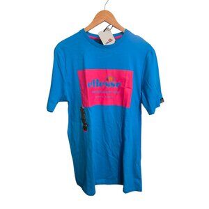 NEW Ellesse Blue and Pink Mens Tshirt Size L